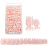 KWKPR 120 Pezzi French Press On Nails Short Quadrate, Tips per Unghie Corte a Copertura Totale, per Unghie per Saloni di Manicure Professionale, 12 Misure (A)