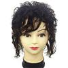 LXUE Parrucca con clip in veri capelli umani ricci naturali, con frangia, per donne con capelli diradati, nero marrone