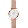 Fossil Orologio Carlie da donna, Movimento al quarzo a tre lancette in tonalità oro rosa con cinturino in acciaio inossidabile