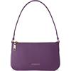 Lazarotti Bologna - Borsa a tracolla da donna in vera pelle, con scomparto laterale, 27 cm, Lilla