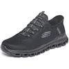 Skechers Uomo Glide-Step Noxus Slip-In ALLENATRICE, Black Mesh/Pu, 44 EU