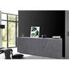 Dmora - Credenza Mason, Madia da cucina a 4 ante e 3 cassetti, Buffet da soggiorno, 100% Made in Italy, cm 224x44h86, Ardesia