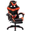 BAKAJI Sedia Poltrona Gaming Scrivana Ufficio Casa in Ecopelle Schienale Reclinabile Cuscino Lombare Poggiatesta Rotazione 360 Gradi Altezza Regolabile Base 5 Ruote (Red)