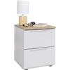 Composad | Comodino linea MACCHIATO TEEN con 2 Cassetti, per Cameretta, Comodino moderno bambini e ragazzi, (LxAxP): 36,7x43,7x35,5 cm, Grigio Cashmere laccato e Rovere Chiaro, Made In Italy