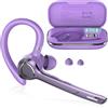 VOTAZIB Cuffie Bluetooth Singolo Vivavoce, Auricolare V5.4 con Doppio CVC8.0/ENC Noise Canceling Mic Mute, 90 Ore Mano Libera Auricolare Bluetooth, Viola