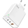 Jellico Caricatore Rapido 65W - Caricabatterie USB-C Multiplo con 3 Porte, Compatibile con iPhone, Samsung, Laptop e Tablet, PD 3.0, Ricarica Veloce e Sicura