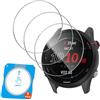 QULLOO Vetro Temperato per Garmin Forerunner 255/255 Music 46mm Con telaio di posizionamento, 3 Pezzi Pellicola Protettiva Schermo Pellicola, Durezza 9H Trasparente Senza Bolle Protezione Film