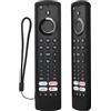 JIROAOTIC 2pcs Pack Custodia Telecomando compatibile con Fire TV Omni/TCL 2022 CF630 Remote YKF494-B203/Xiaomi Fire Smart TV F2/CT-8565/JVC RM-C3253, Guscio Telecomando con cordino (2pcs Nero)