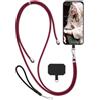moex Unleash per Nothing Phone (2) - Catena per cellulare con moschettone, cordino da collo rimovibile rapidamente - Collana per smartphone con cuscinetto per custodie, catena da appendere in rosso