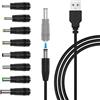 Amzpas Cavo di Alimentazione da USB a DC 5V, cavo di jack universale DC 5,5x2,1mm con Barrel Tips CC, 8 connettore per Laptop,Smart phone,Router,Power bank,Router cavetto usb (Nero)