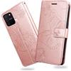 DENDICO Cover per Galaxy S10 Lite/Galaxy A91 / Galaxy M80S, Portafoglio Custodia in PU Pelle per Samsung Galaxy S10 Lite, Antiurto Cover a Libro con Slot per Carte, Oro Rosa