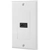 Zerone Piastra da parete HDMI a 1 porta, placcata in oro, per presa singola, presa HDMI femmina, per home theater, DVD, TV satellitare, HDTV, bianco