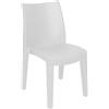 Dmora - Sedia da esterno Trieste, Seduta da giardino, Sedia per tavolo da pranzo, Poltrona outdoor effetto rattan, 100% Made in Italy, 48x55h86 cm, Bianco
