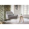 PIB Poltrona lounge in tessuto grigio, stile scandinavo, 82x79x85 cm, design vintage con gambe dorate