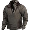 Cexiakong Felpa da uomo in pile con cerniera a 1/4, maglione termico da lavoro, per caccia, a maniche lunghe, funzionale, senza cappuccio, per l'inverno