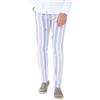 Ciabalù Pantaloni Lino Uomo Estivi a Righe Pantalaccio Eleganti con Laccio in Vita a Fantasia