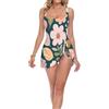 SyXIOP One Piecing - Costume da bagno da donna, dimagrante, con fiori retrò colorati | Gonna staccabile, per piscina,{name},ropa de bano para mujer