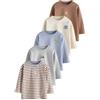 NEXT Set da 5 magliette a maniche lunghe per bambino, Brown/Cream Animal Embroidery, 86-92