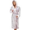 UMIPUBO Accappatoio Donna Vestaglia Donna Invernale Pile Morbido Accappatoio con Cappuccio Pyjama Kimono Camice da Notte con 2 tasche, Confortevole Loungewear Vestaglia da Camera