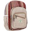 GURU SHOP Zaino in canapa etnica colorata, beige/rosso, uomo/donna, 35 x 24 x 15 cm, borsa in tessuto fantasia, Beige/Ossido, Taglia unica