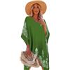 Breezy Lane Caftano Cover Up Beachwear da donna, abito da spiaggia, bikini, costume da bagno, motivo floreale, copricostume da spiaggia
