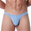 ZAIGELUO Uomo String Bambù Tanga Biancheria Intima Bulge Pouch Sexy Vita Bassa T-Back Confortevole Mutande, 1 x blu chiaro, XXXL