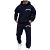 Generisch Tuta da jogging, 2 pezzi, da uomo, streetwear, set caldo maglione Y2K, con cappuccio, abbigliamento sportivo, tuta da casa, giacca invernale con cappuccio, set da palestra