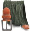 NEFLUM Cinture elastiche estese Cinture casual elasticizzate in tessuto intrecciato Cintura larga 3,4cm elasticizzata da 160cm, Verde, 160cm