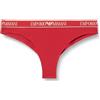 Emporio Armani Logoband - Confezione da 2 Slip brasiliani da Donna, Colore Rosso, S, Rosso, S