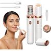 bergxperten evebeauty prosilk 3.0 epilatore viso, 2 in 1 Rasoio Elettrico | Testina 2 in 1 ceramica 17mm, dischi agli ioni d'argento, ricaricabile USB-C, per mento baffetti e sopracciglia