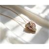 Collier E Clip Broche Doré Mat Art Déco CZ Rosso Stile Anni 1920 SB31