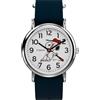Timex Peanuts Weekender - Orologio da baseball da uomo, 38 mm, con quadrante bianco, colore: blu