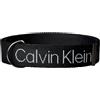 Calvin Klein Uomo Cintura Double D-Ring Webbing Belt 38Mm con Logo, Nero (Black/Matte Gunmetal), 130 cm