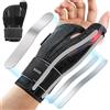 Rakiie Polsiere per polso e pollice, tutore per pollice con 3 guide in metallo, fascia da polso per uomini e donne (grigio, L/XL, destra)