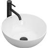 Rea - Lavabo Da Appoggio Stella White Lavandino Bagno 360 X 360 X 150 mm Ceramica (Bianco)