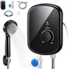 VeftBltrem Scaldacqua istantaneo da 5500 W, 230 V, mini scaldabagno istantaneo per doccia, IPX4 impermeabile, scaldabagno elettrico sottolavello con indicatore di temperatura a LED, 30-52 °C, per bagno e cucina