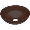 vidaXL Lavandino da Bagno in Ceramica Marrone Scuro Rotondo