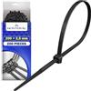 MONTERAL 200x Fascette Plastica Nere 200x2,5 mm Fascette Elettricista Nylon PA66 | con Stabilizzatore UV - Cable Ties Resistono Comprese Tra -10°C e 85°C - MONTERAL