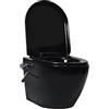 vidaXL Toilette senza Bordo Sospesa con Funzione Bidet Ceramica Nera