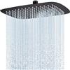 HardiValue Soffione doccia a pioggia, in acciaio inox, ugelli anticalcare (nero opaco, 30 x 20 cm)