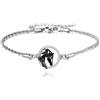 ONEFINITY Bracciale con cavallo, in argento Sterling 925, origami, cavalli, animali, regali per signore e signore
