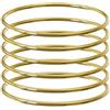 Linkidea Set di 6 braccialetti rigidi da donna, in acciaio inox, extra large, rotondi, dorati, accessori alla moda, 24 cm (XXL)