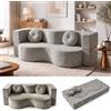 LVRUIEDS Divano letto 2 posti, divano letto, Divano letto senza osso,Spugna spessa 32 cm, Tessuto in ciniglia removibile, Nessun Assemblaggio, Con 2 Cuscini (Grigio,150x100x32CM)