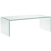 Bricozone Tavolino Basso Vetro Temperato Trasparente 110x60x43 cm | Design Minimal Moderno, Curvo Elegante, Per Salotto Soggiorno, Per Casa Ufficio Lounge, Complemento D'Arredo