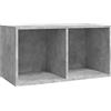 vidaXL Contenitore per Vinili Grigio Cemento 71x34x36cm in Multistrato