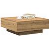 vidaXL Tavolino da salotto Rovere artigianale 80 x 80 x 31 cm | Stile rustico che mette in evidenza la bellezza naturale e il calore, Fatto in legno massello di rovere, super resistente,