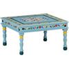 vidaXL Tavolino Salotto Turchese Dipinto a Mano Legno Massello Mango