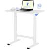 FLEXISPOT Scrivania Regolabile in Altezza a Gas 80×50 cm - Regolazione Manuale Continua, Scrivania Sit-Stand Senza Elettricità, Mobile con Ruote (Bianco)