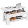 Yaheetech Tavolino da Caffè sollevabile 120 x 60 x 49,5-62,5 cm Bianco