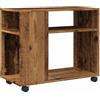 vidaXL Tavolino con Ruote Legno Antico 70x35x60cm in Truciolato